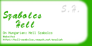 szabolcs hell business card